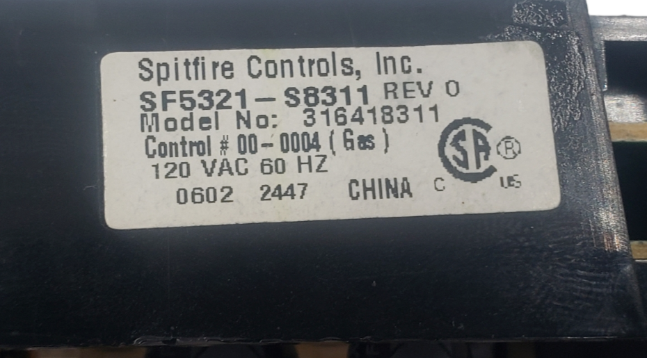 Genuine Frigidaire Range Control 316418311 Same Day Shipping & 60 Days Warranty*