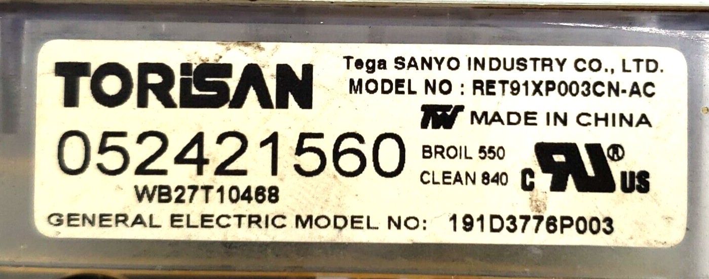 Genuine GE Range Control Board 191D3776P003 Same Day Shipping & 60 Days Warranty