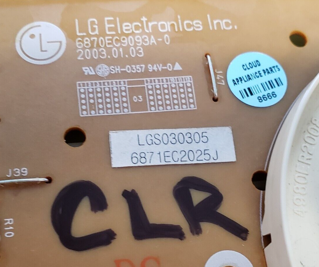 Genuine LG Dryer Control Board 6871EC2025J Same Day Shipping & *60 Days Warranty