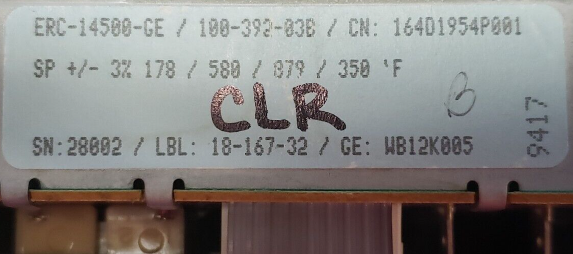 Genuine GE Range Control Board 164D1954P001 Same Day Shipping & 60 Days Warranty