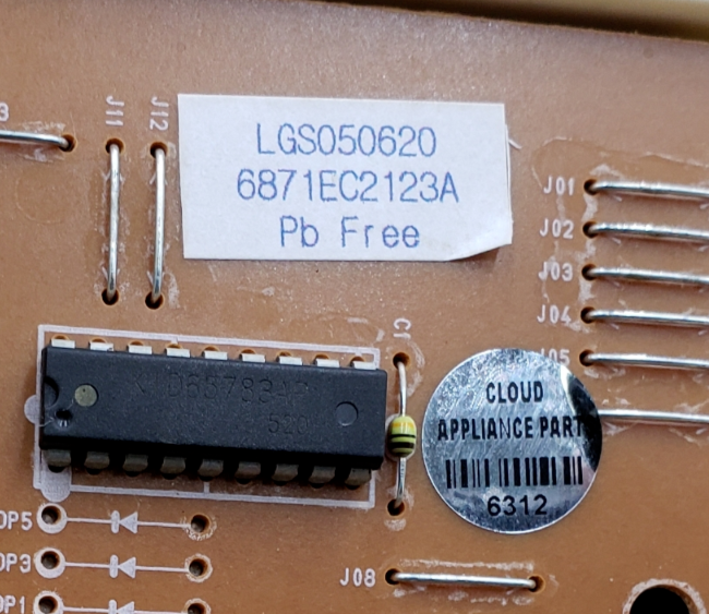 Genuine LG Washer Control Board 6871EC2123A Same Day Shipping & 60 Days Warranty