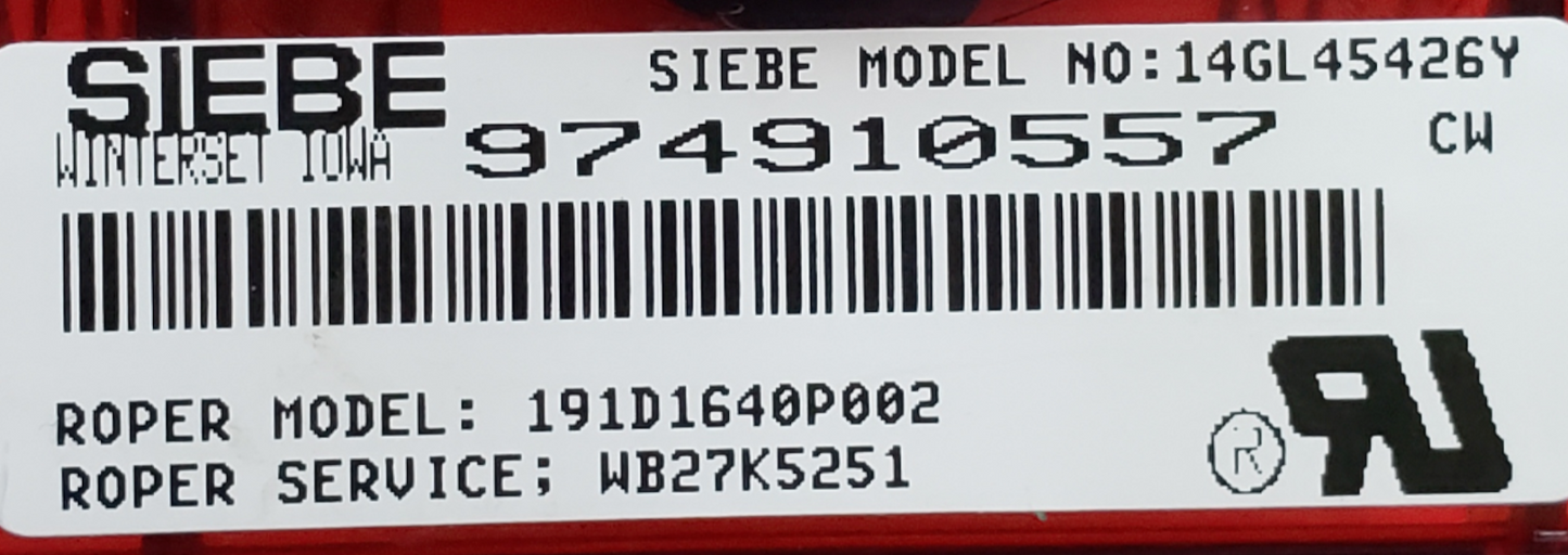 Genuine GE Range Control Board 191D1640P002 Same Day Shipping & 60 Days Warranty