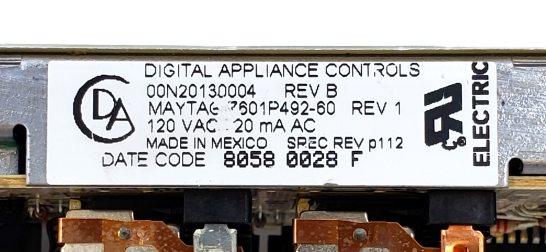 Genuine Whirlpool Range Control 7601P492-60 Same Day Shipping & 60 Days Warranty