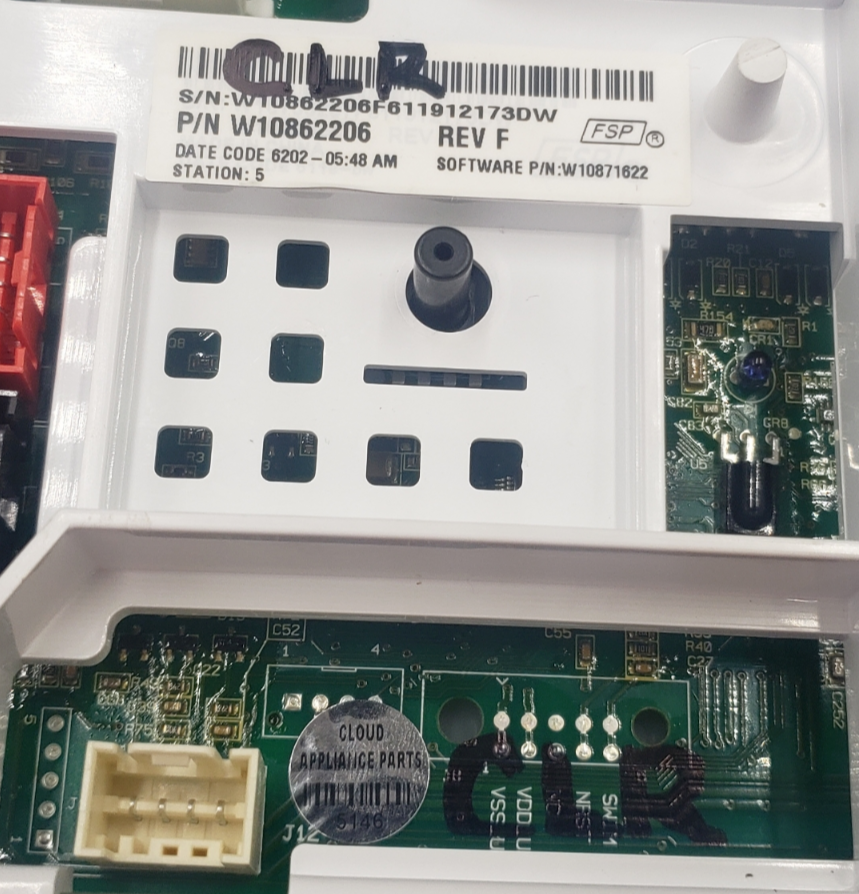 Genuine Whirlpool Washer Control W10862206 Same Day Shipping & *60 Days Warranty