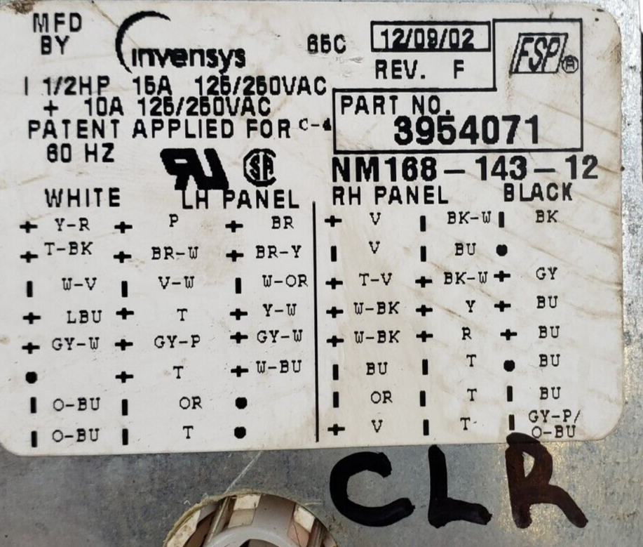 Genuine Whirlpool Washer Timer 3954071 Same Day Shipping & **60 Days Warranty**