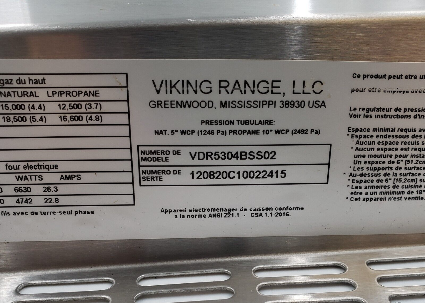 Genuine Viking Center Grate Oven PA060034 *Same Day Shipping & 60 Days Warranty*
