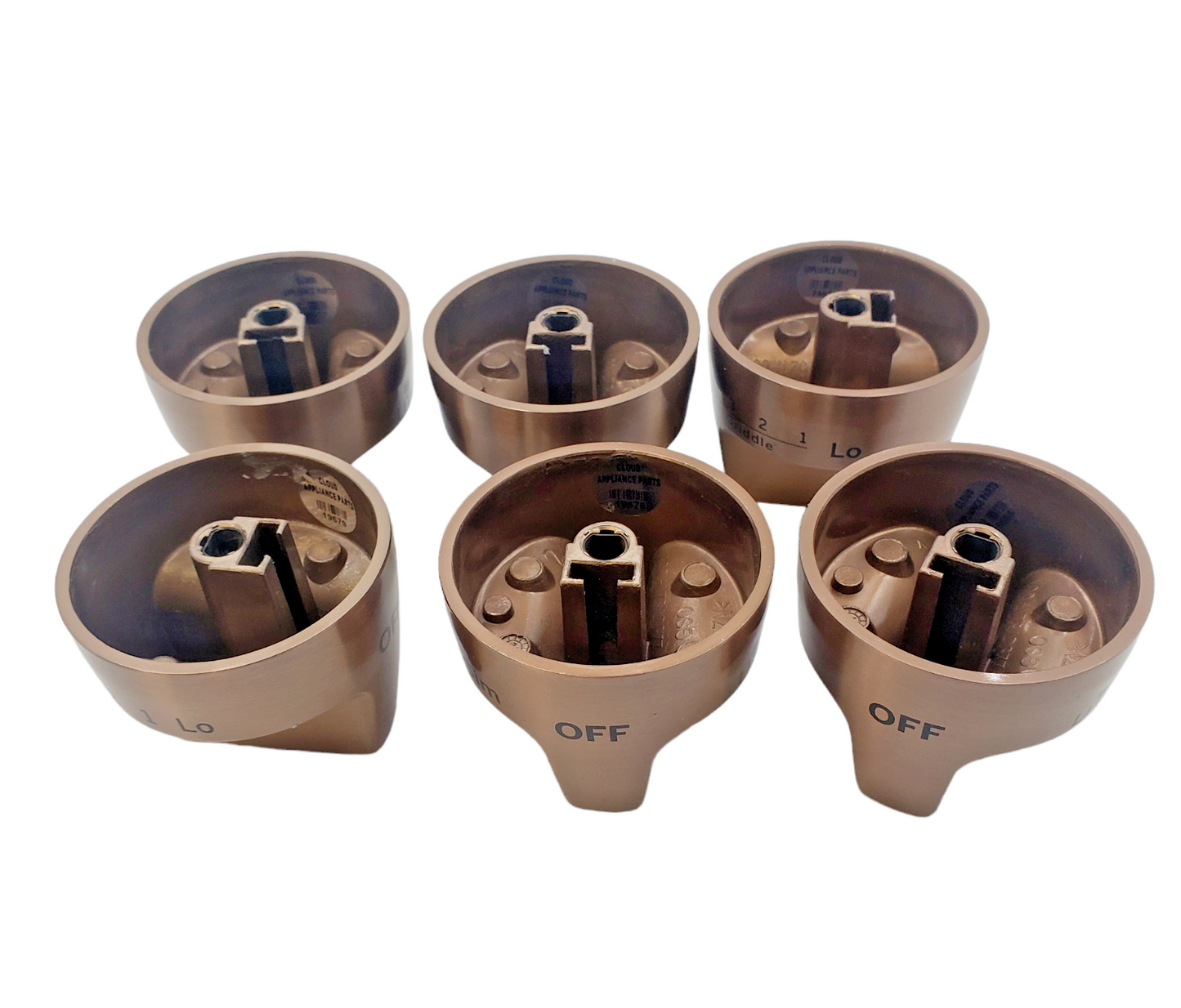New GE Range BrushedCopper Knob set  WB03X31891 Same Day Ship & 60 Days Warranty