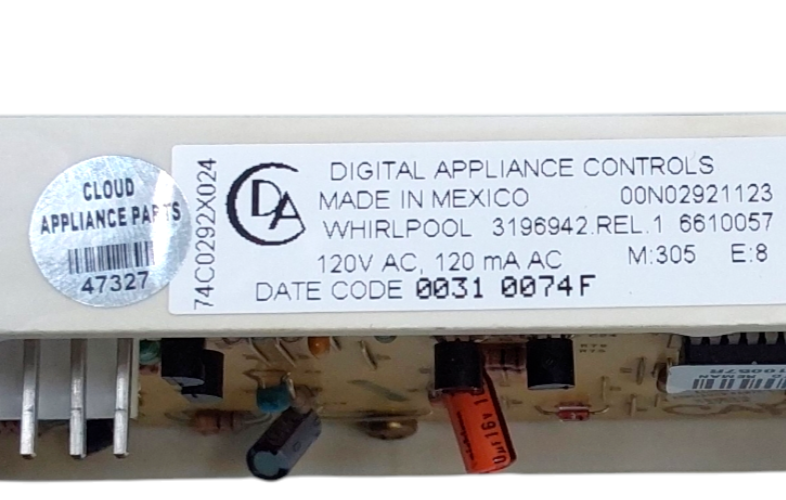 Genuine Whirlpool Range Control Board 3196942 Same Day Ship & 60 Days Warranty**