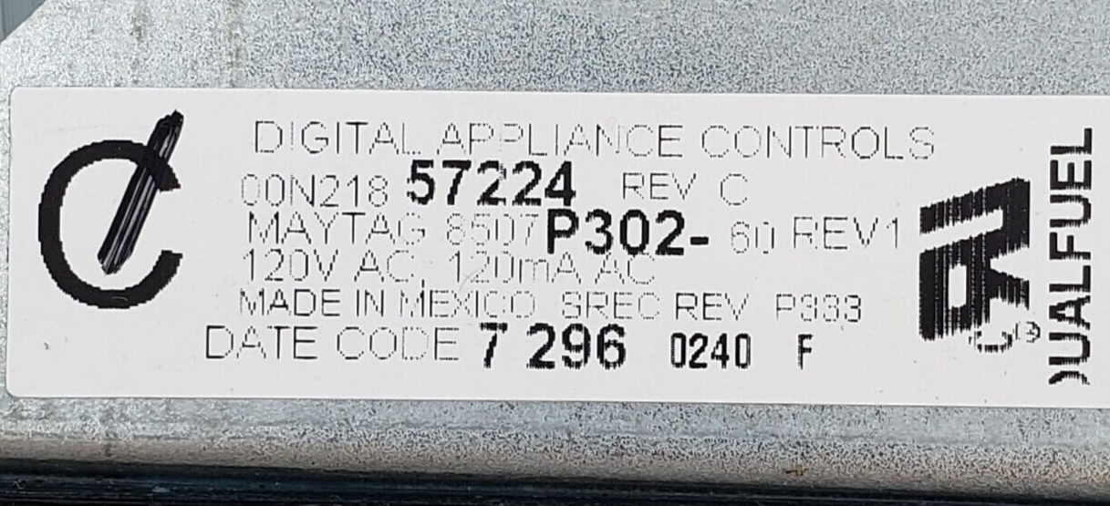 Genuine Whirlpool Oven Control 8507P302-60 Same Day Shipping & 60 Days Warranty.