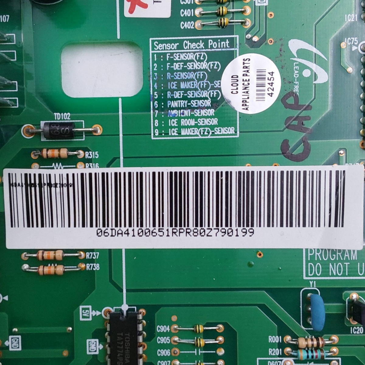 LG Genuine Fridge Control Board DA41-00651R Same Day Shipping & 60 Days Warranty
