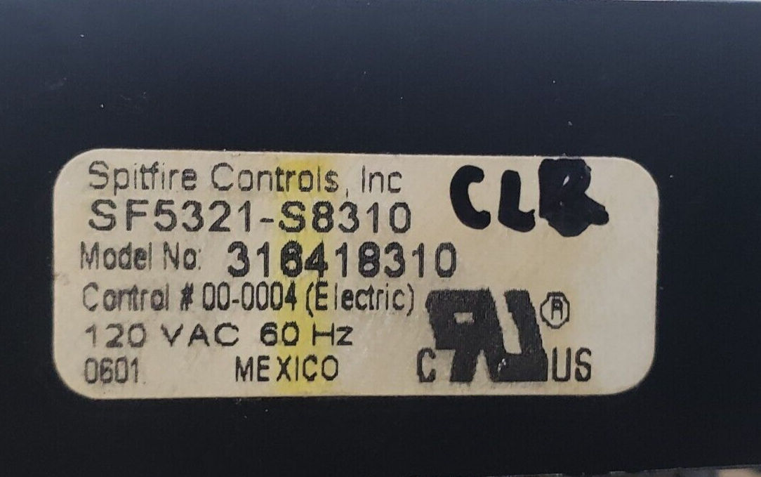 Genuine Frigidaire Range Control 316418310 Same Day Shipping & 60 Days Warranty.