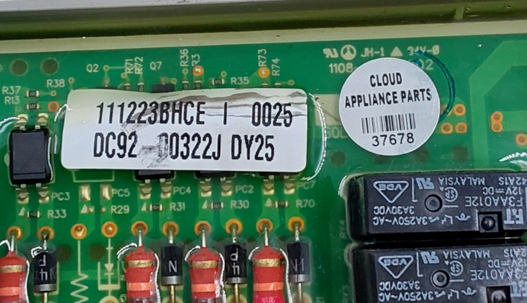 Genuine Samsung Dryer Control Board DC92-00322J Same Day Ship & 60 Days Warranty