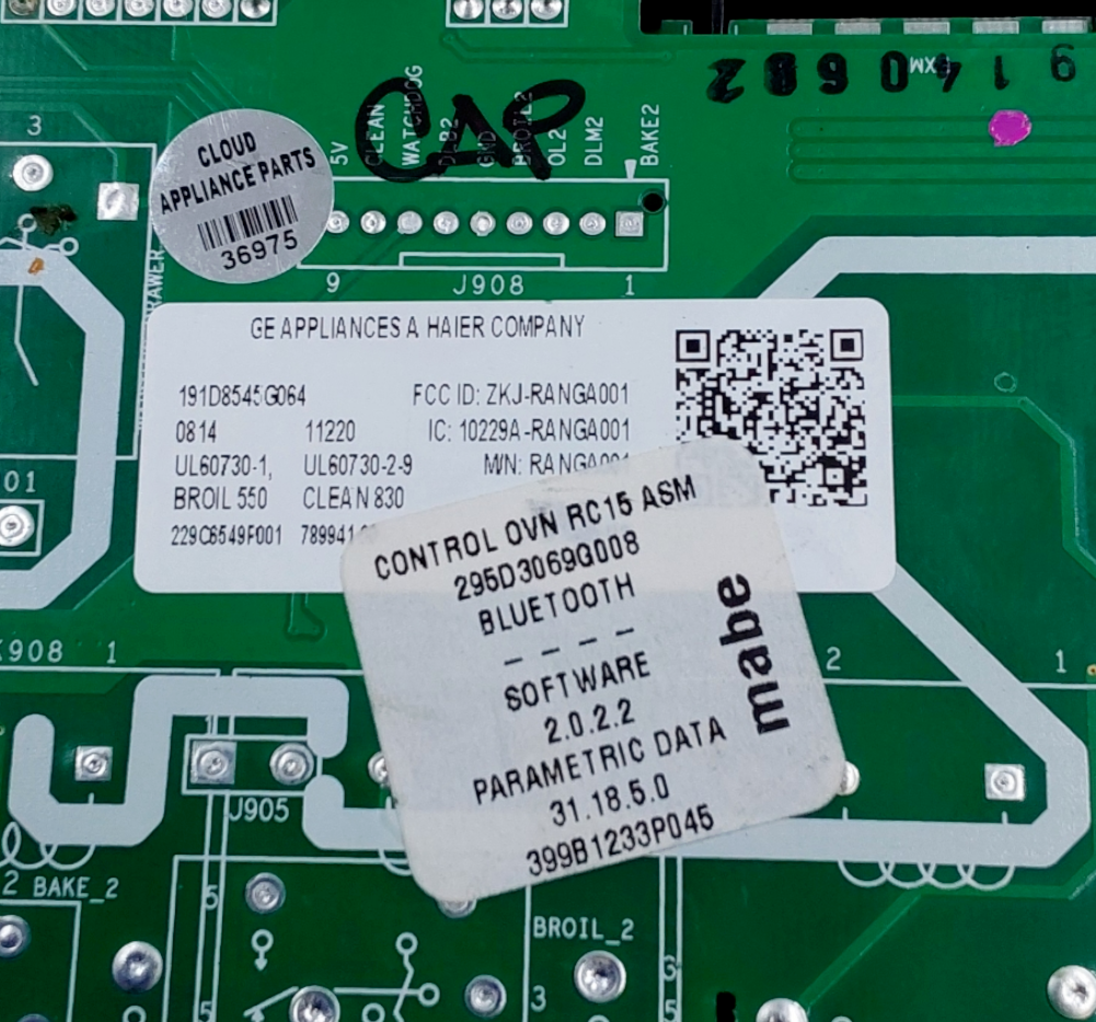 GE Genuine Range Control Board 191D8545G064 Same Day Shipping & 60 Days Warranty