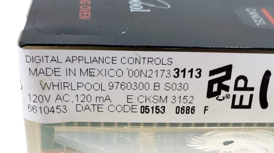 Genuine Whirlpool Range Control Board 9760300 *Same Day Ship & 60 Days Warranty*