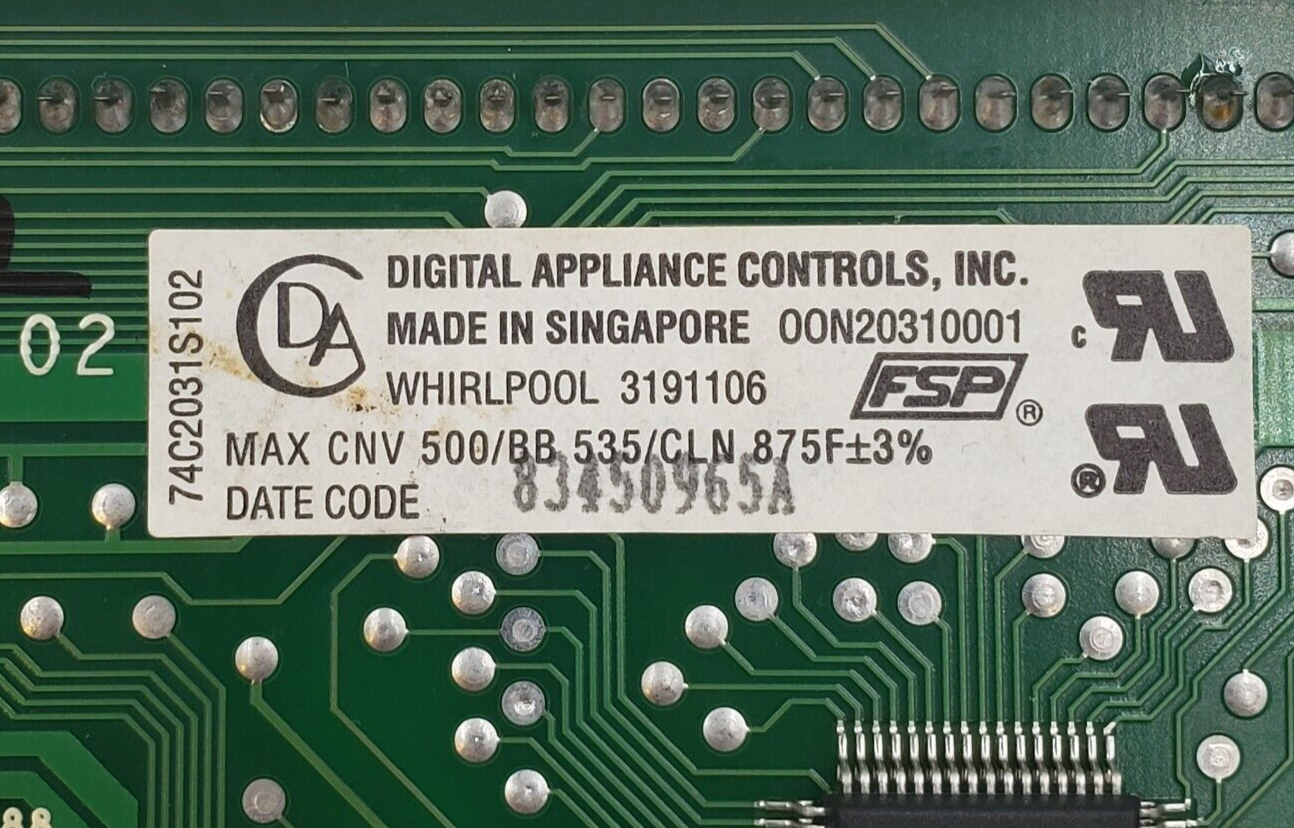 Genuine Whirlpool Range Control Board 3191106 *Same Day Ship & 60 Days Warranty*