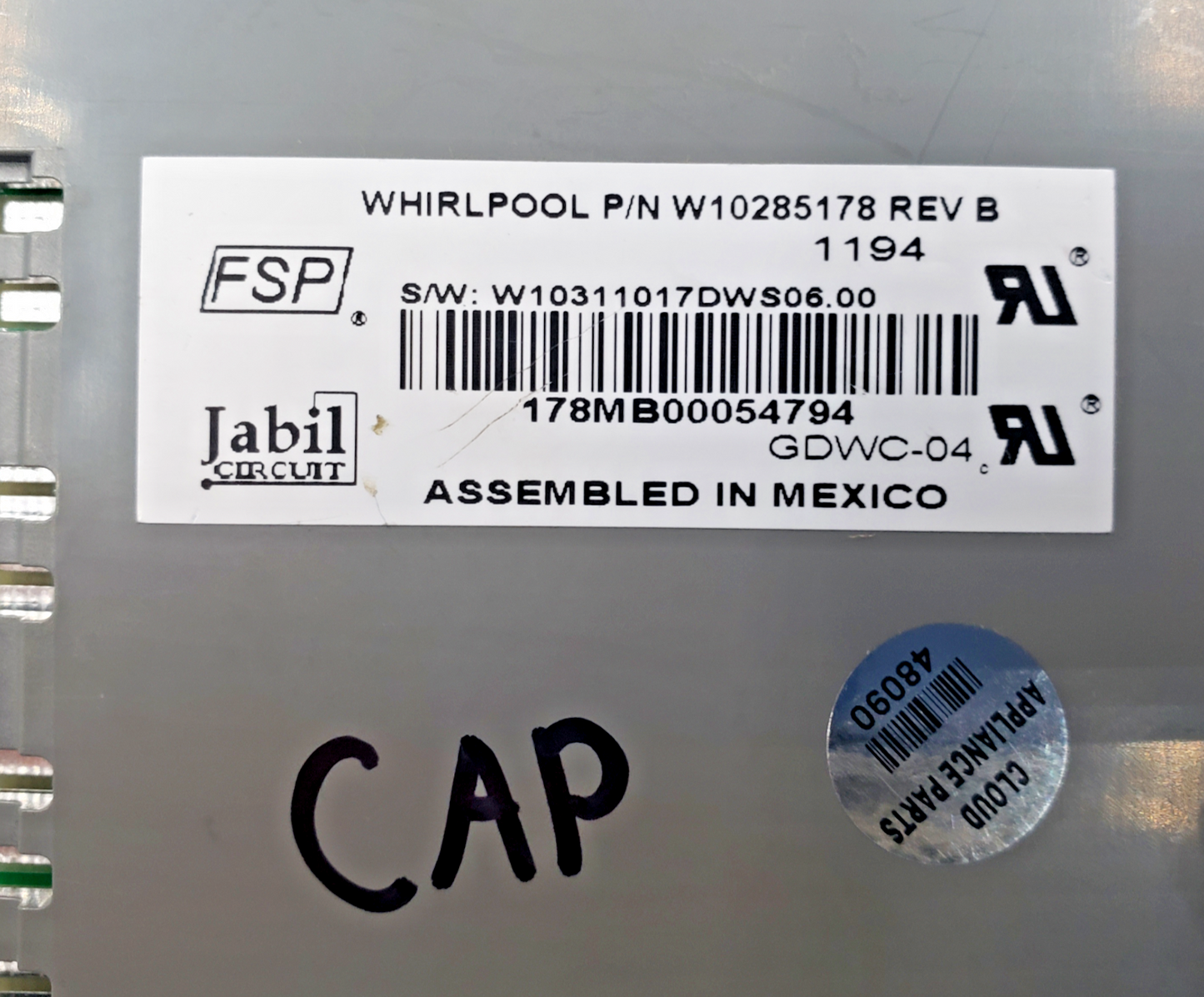 Genuine Whirlpool Dishwasher Board W10285178 *Same Day Ship & 60 Days Warranty**
