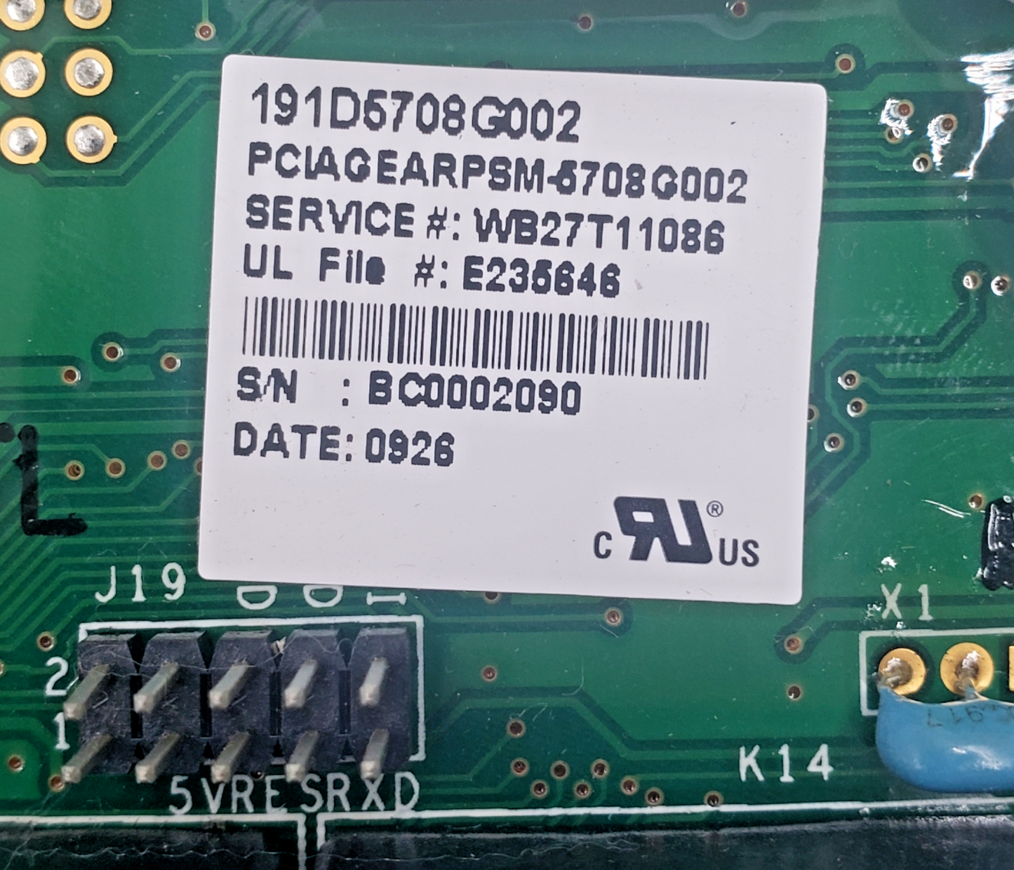 Genuine GE Range Control Board 191D5708G002 Same Day Shipping & 60 Days Warranty
