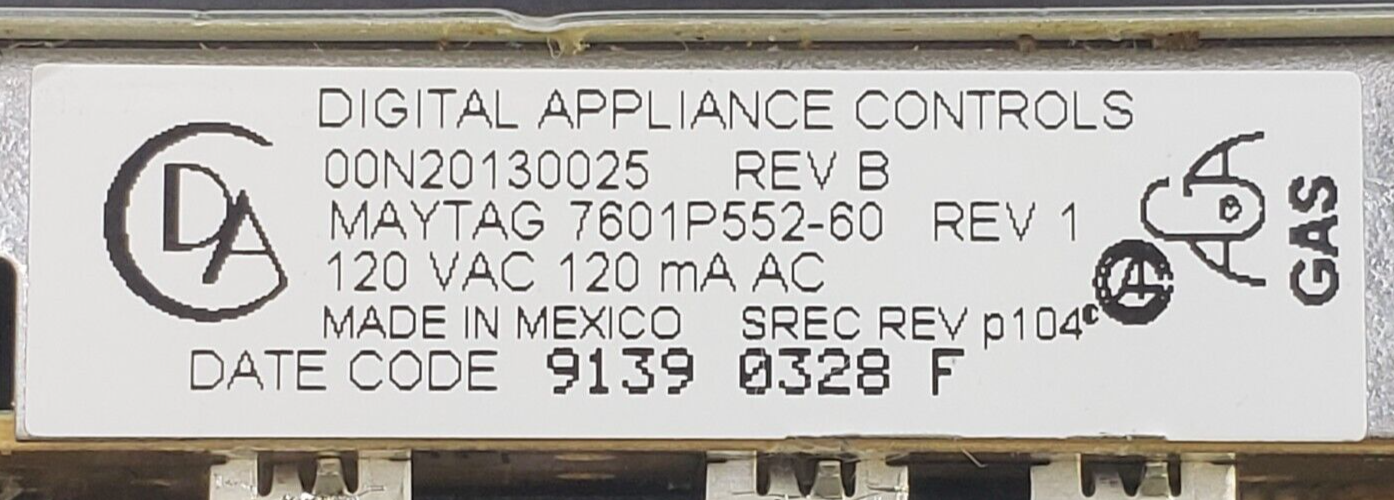 Genuine Whirlpool Oven Control 7601P552-60 *Same Day Shipping & 60 Days Warranty