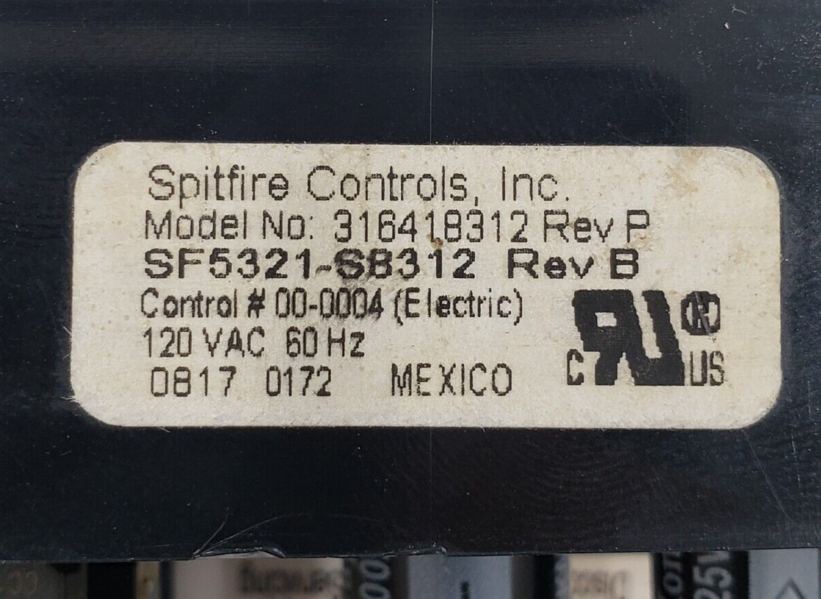 Genuine Frigidaire Range Control 316418312 Same Day Shipping & 60 Days Warranty.