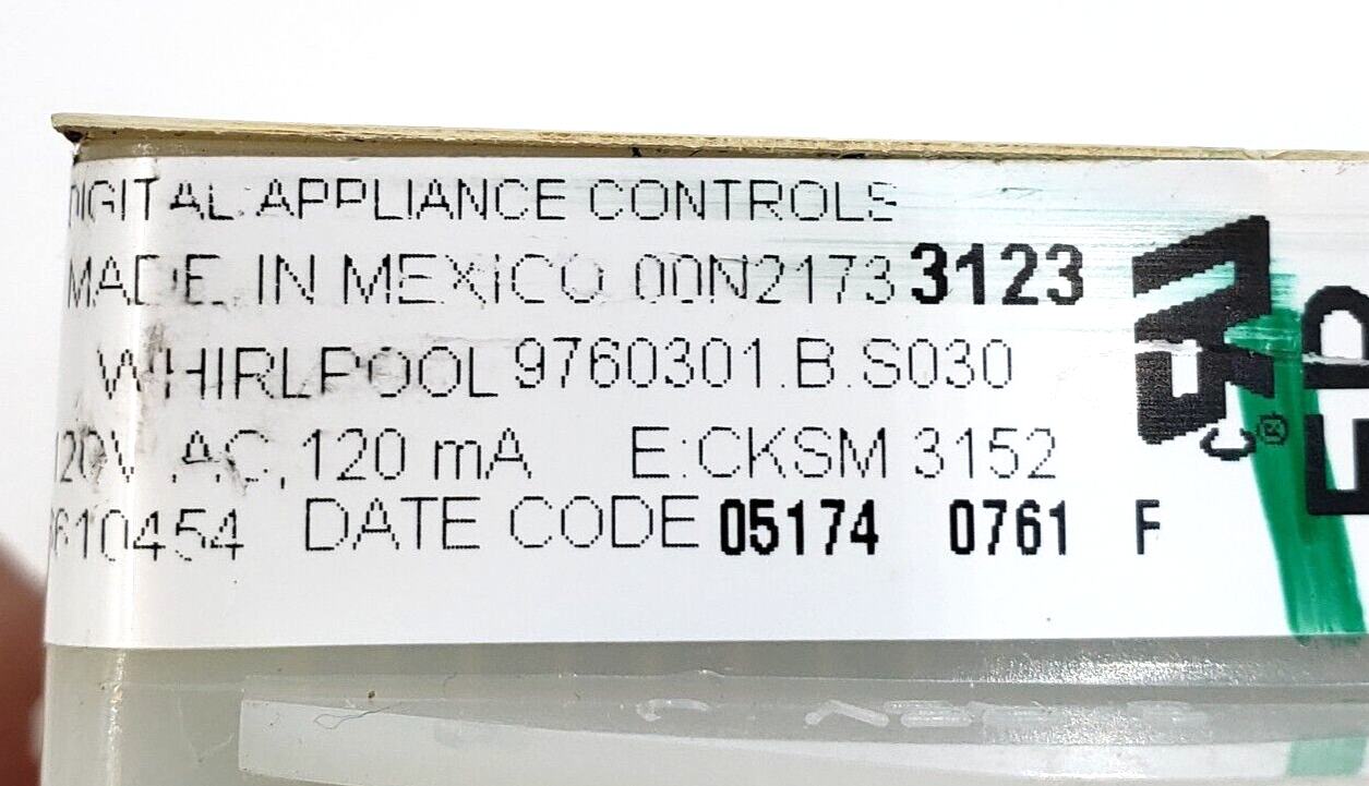 Genuine Whirlpool Range Control Board 9760301 *Same Day Ship & 60 Days Warranty*