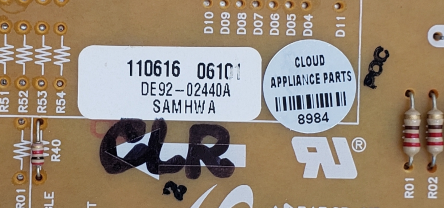 Genuine Samsung Range Control Board DE92-02440A Same Day Ship & 60 Days Warranty