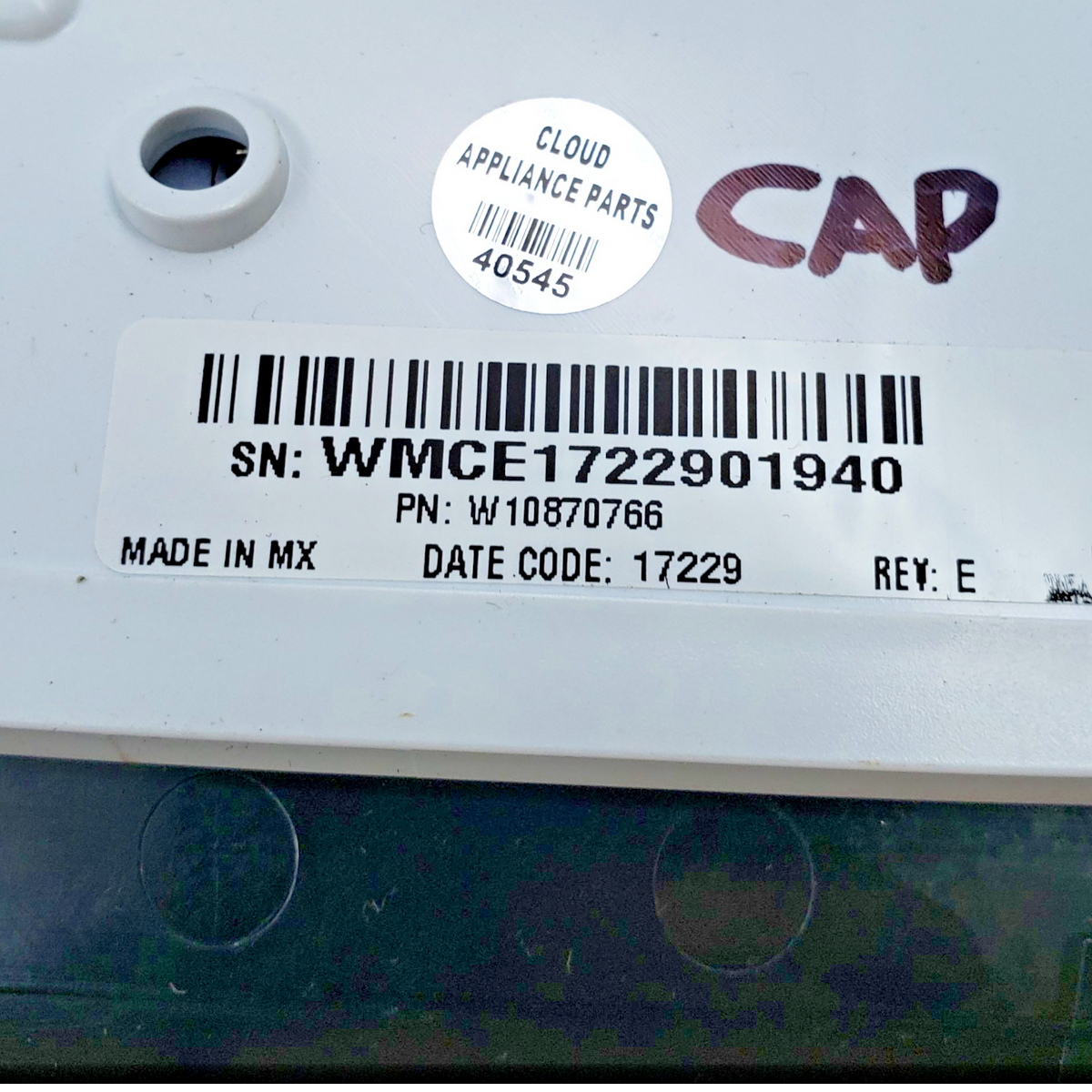 Whirlpool OEM Washer Control Panel W10870766  *Same Day Ship & 60 Days Warranty*