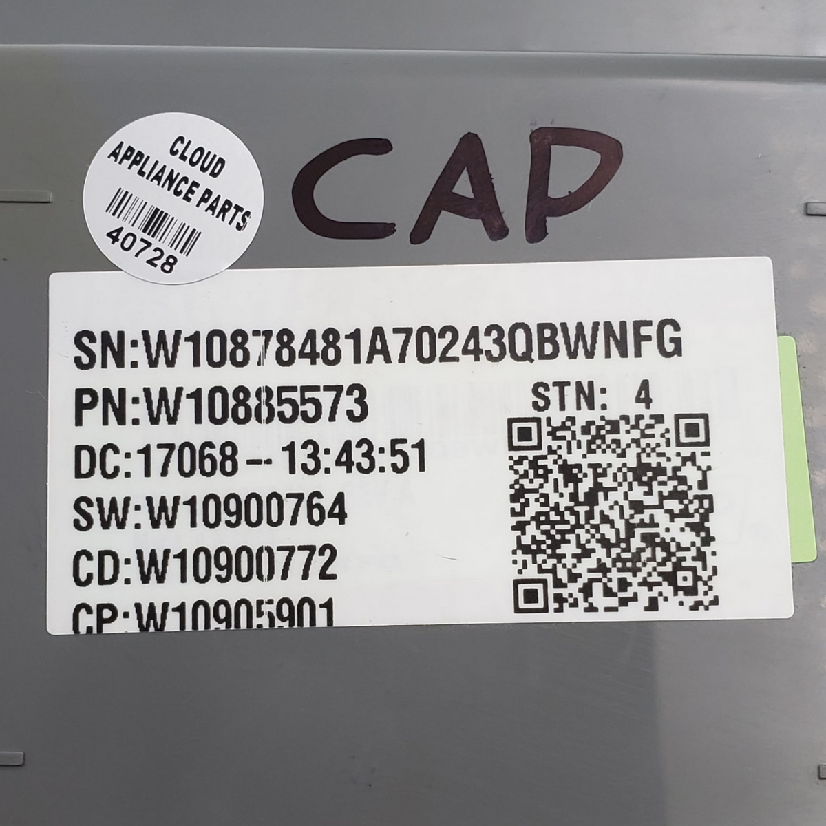 Whirlpool OEM Washer Control Board W10885573 **Same Day Ship & 60 Days Warranty*
