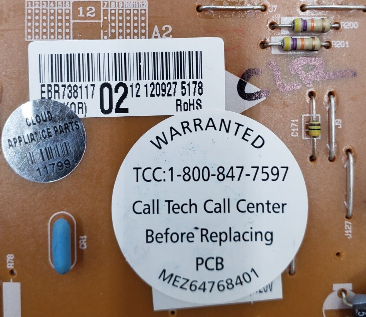 Genuine LG Range Control Board EBR73811702 Same Day Shipping & 60 Days Warranty*