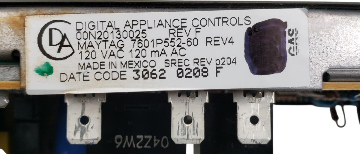Genuine Whirlpool Range Control 7601P552-60 Same Day Shipping & 60 Days Warranty