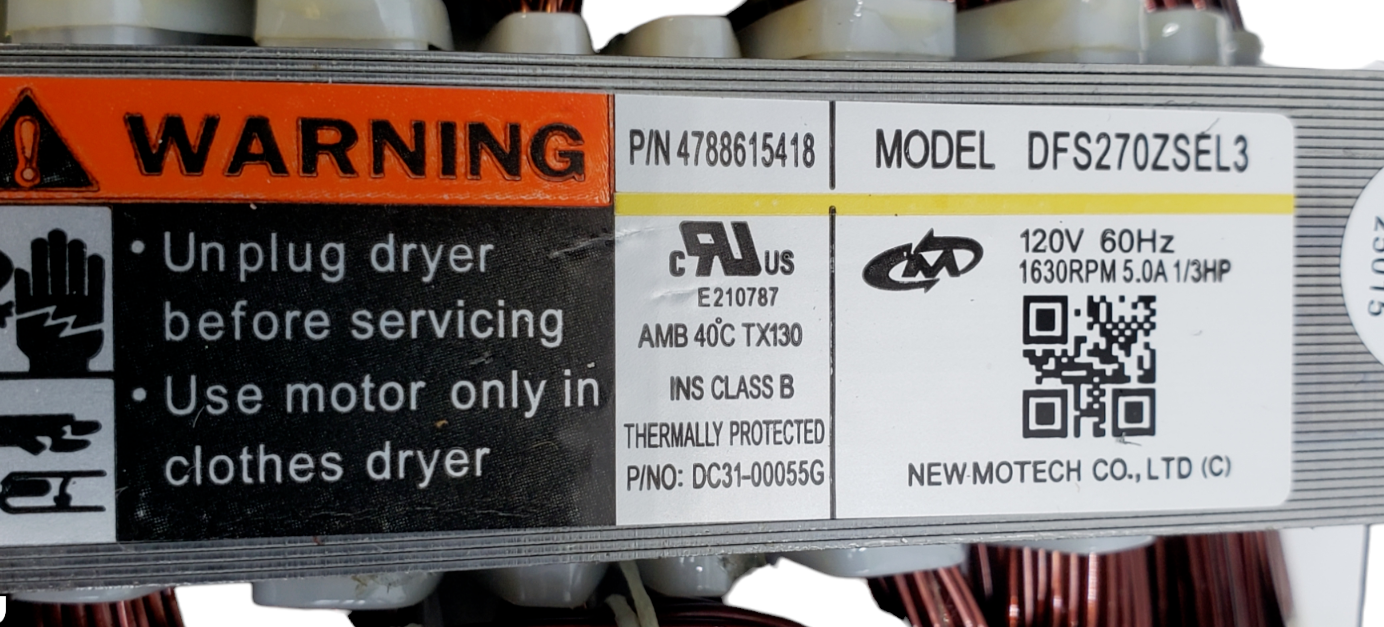 New Samsung Dryer Motor & Blower DC93-00101N  *Same Day Ship & 60 Days Warranty*