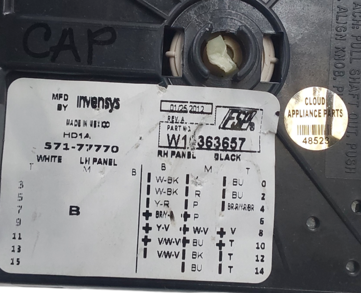 Genuine Whirlpool Washer Timer Assy W10363657 Same Day Ship & 60 Days Warranty**