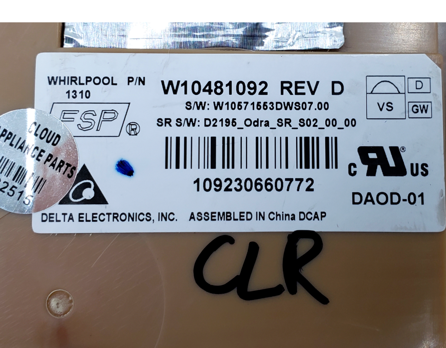 Genuine Whirlpool Dishwasher C. Board W10481092 Same Day Ship & 60 Days Warranty