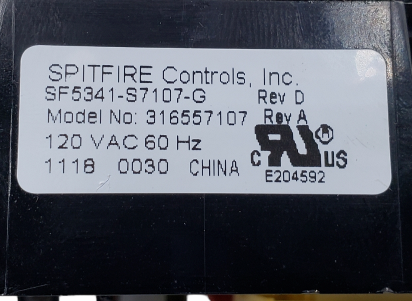 Genuine Frigidaire Range Control 316557107 Same Day Shipping & 60 Days Warranty.