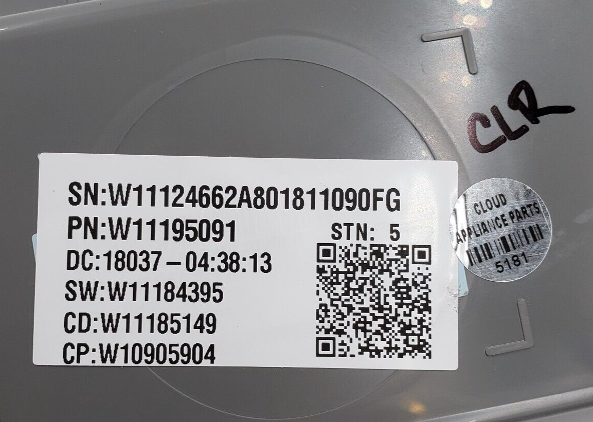 Genuine Whirlpool Washer Control W11195091 Same Day Shipping & 60 Days Warranty*
