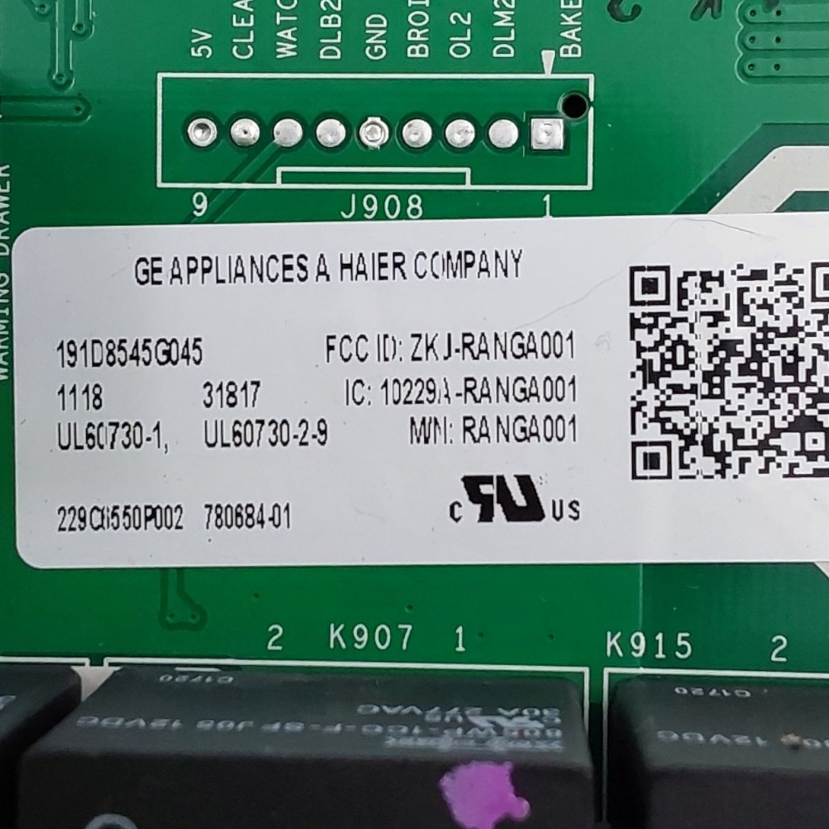 GE Genuine Range Control Board 191D8545G045 Same Day Shipping & 60 Days Warranty