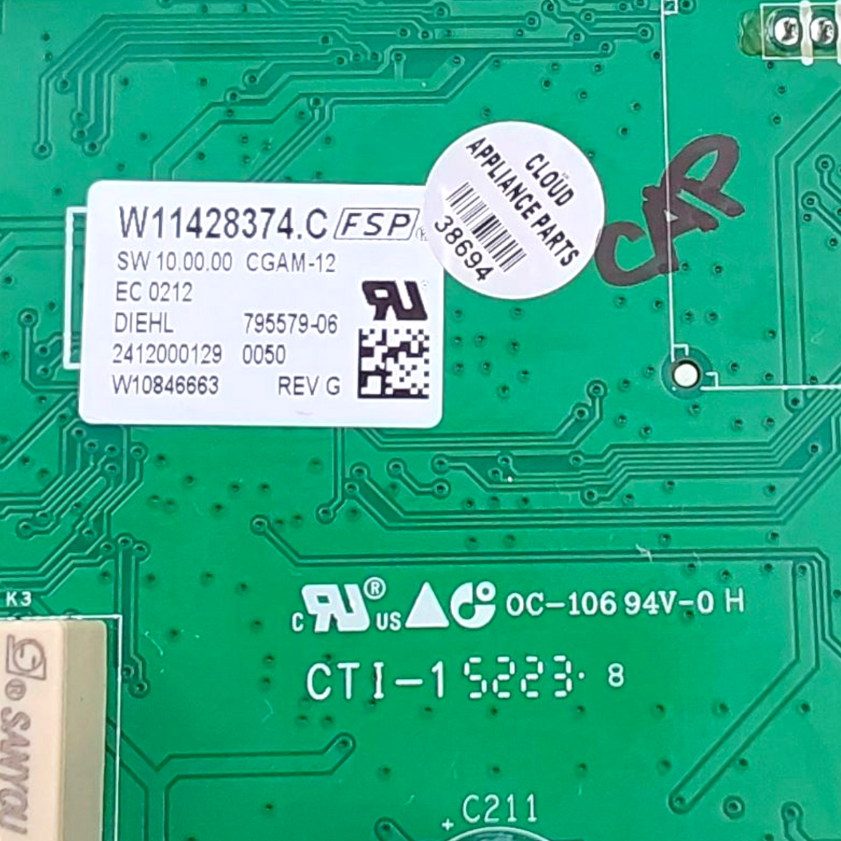 Genuine Whirlpool Oven Control Board W11428374 Same Day Ship & 60 Days Warranty.