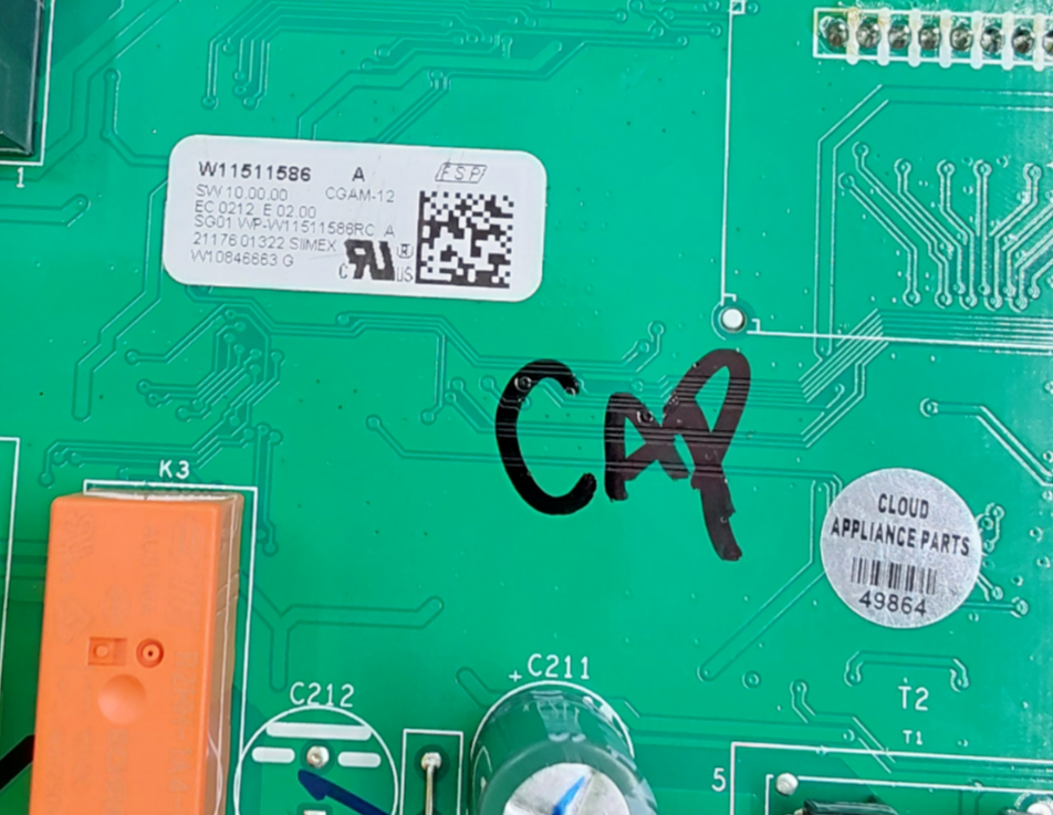 Genuine Whirlpool Range Control Board W11511586 Same Day Ship & 60 Days Warranty