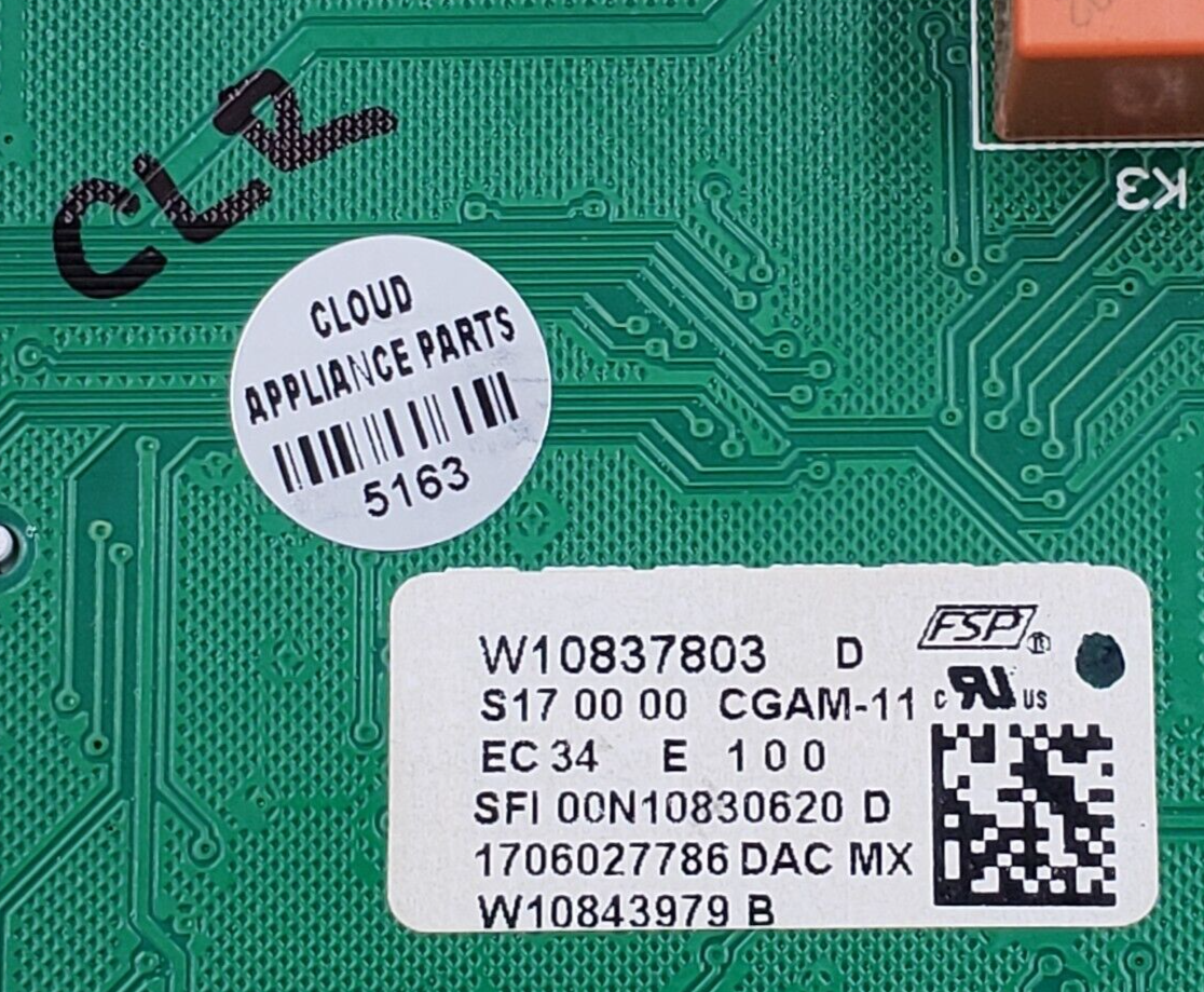 Genuine Whirlpool Range Control Board W10837803 Same Day Ship & 60 Days Warranty