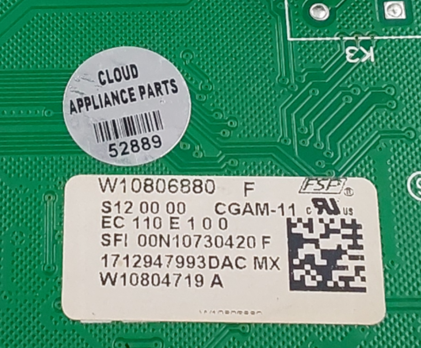 Genuine Whirlpool Range Control Board W10806880 Same Day Ship & 60 Days Warranty