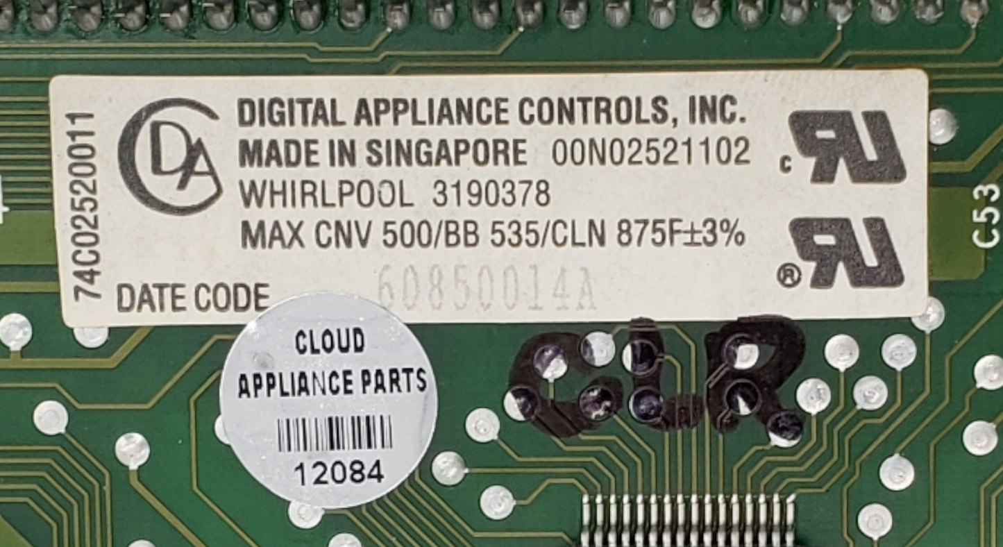Genuine Whirlpool Range Control Board 3190378 *Same Day Ship & 60 Days Warranty*