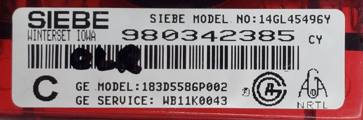 Genuine GE Range Control Board 183D5586P002 Same Day Shipping & 60 Days Warranty