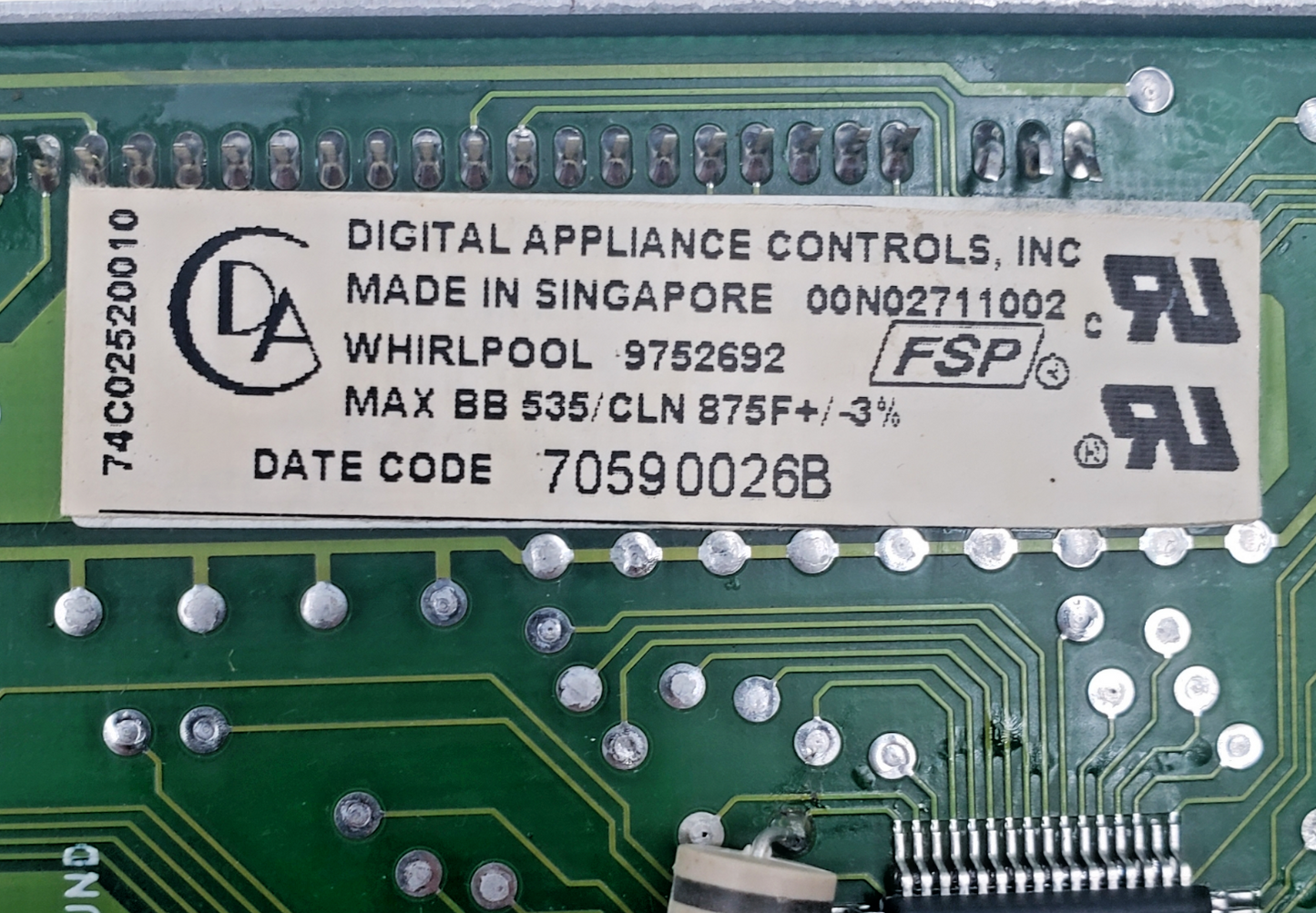 Genuine Whirlpool Range Control Board 9752692 *Same Day Ship & 60 Days Warranty*