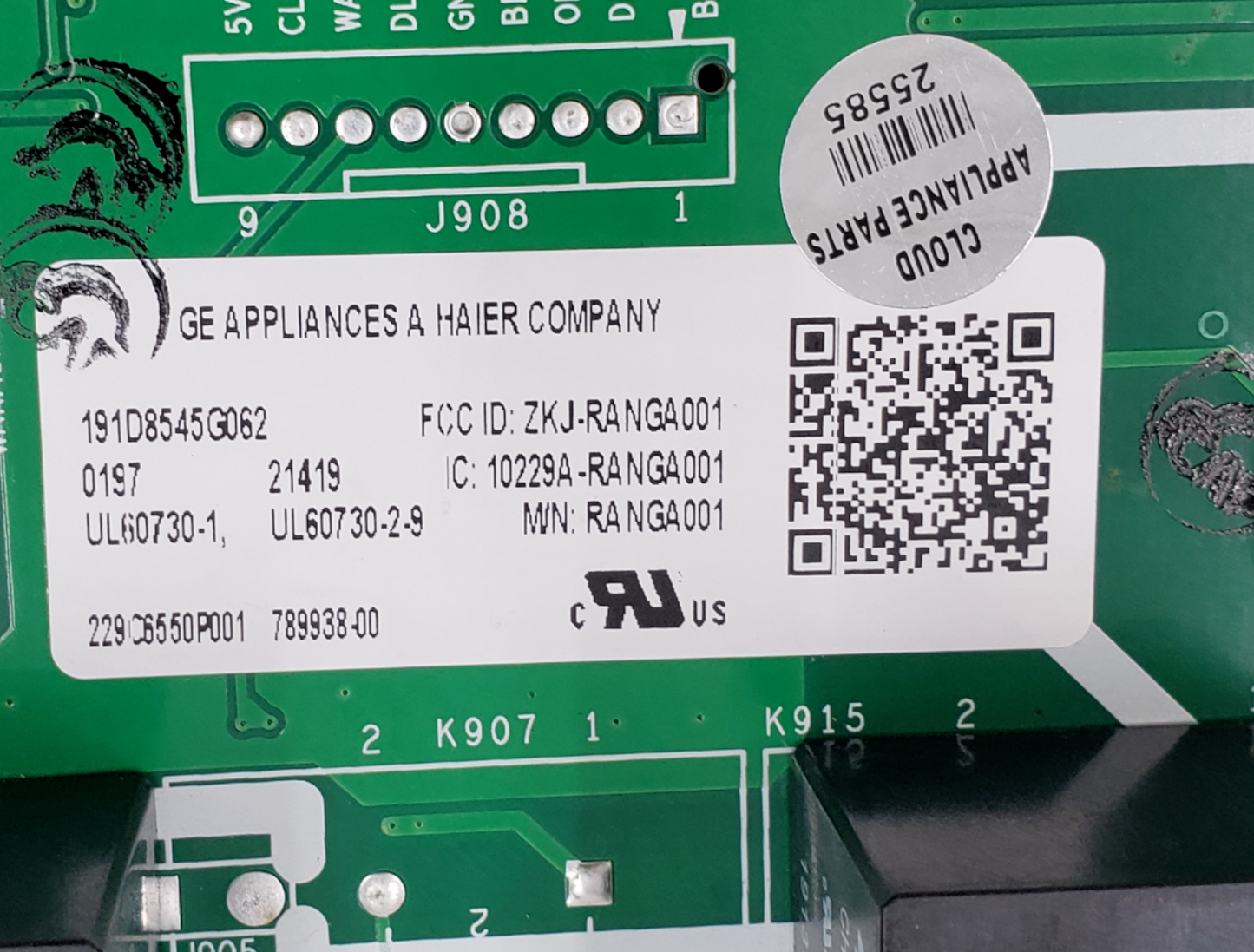 Genuine GE Range Control Board 191D8545G062 Same Day Shipping & 60 Days Warranty