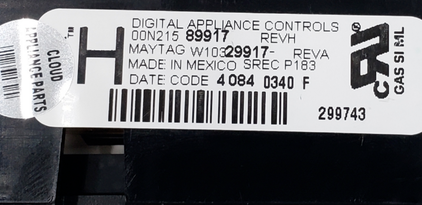 Genuine Whirlpool Range Control Board W10329917 Same Day Ship & 60 Days Warranty