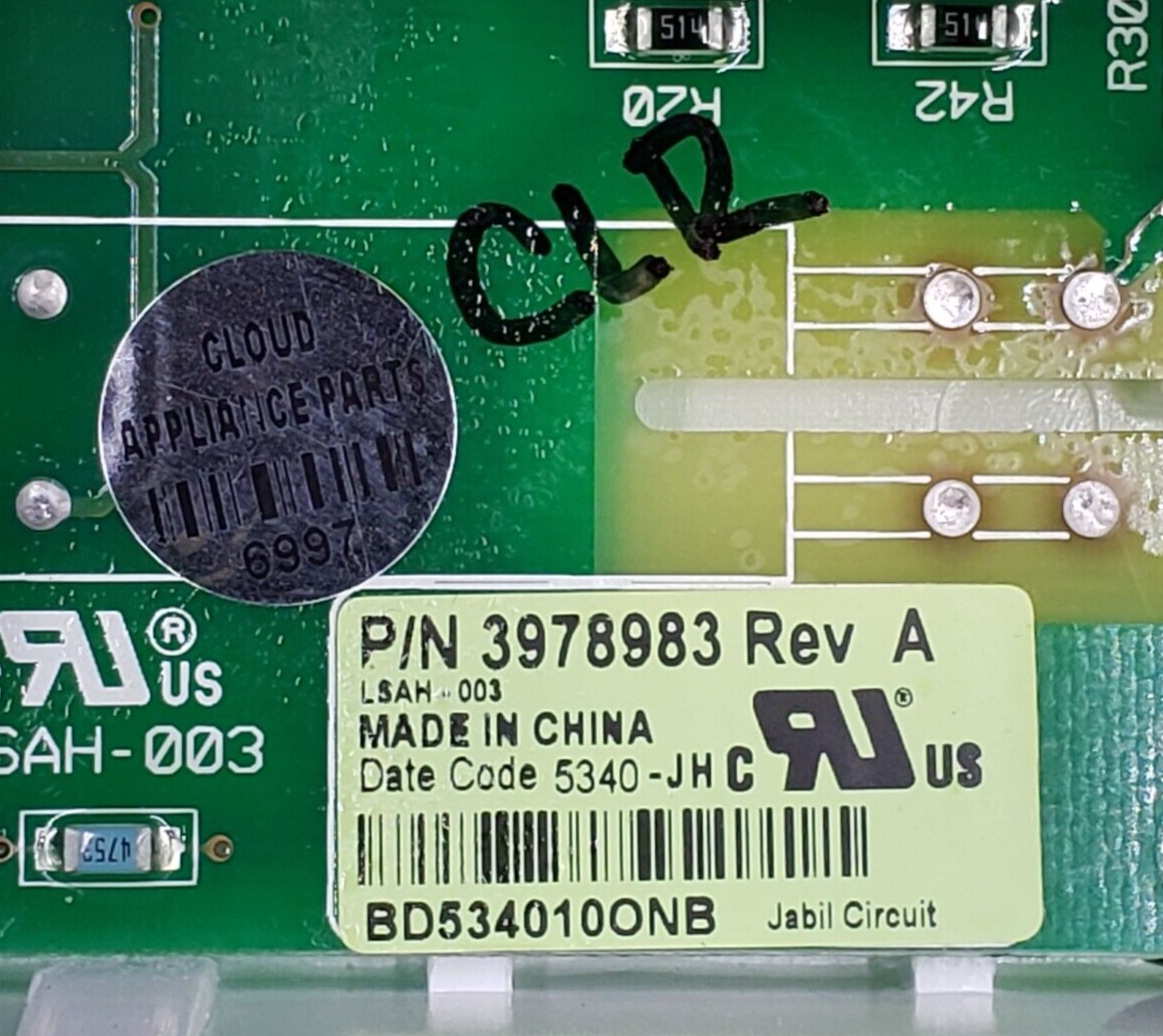 Genuine Whirlpool Dryer Control Board 3978983 *Same Day Ship & 60 Days Warranty*