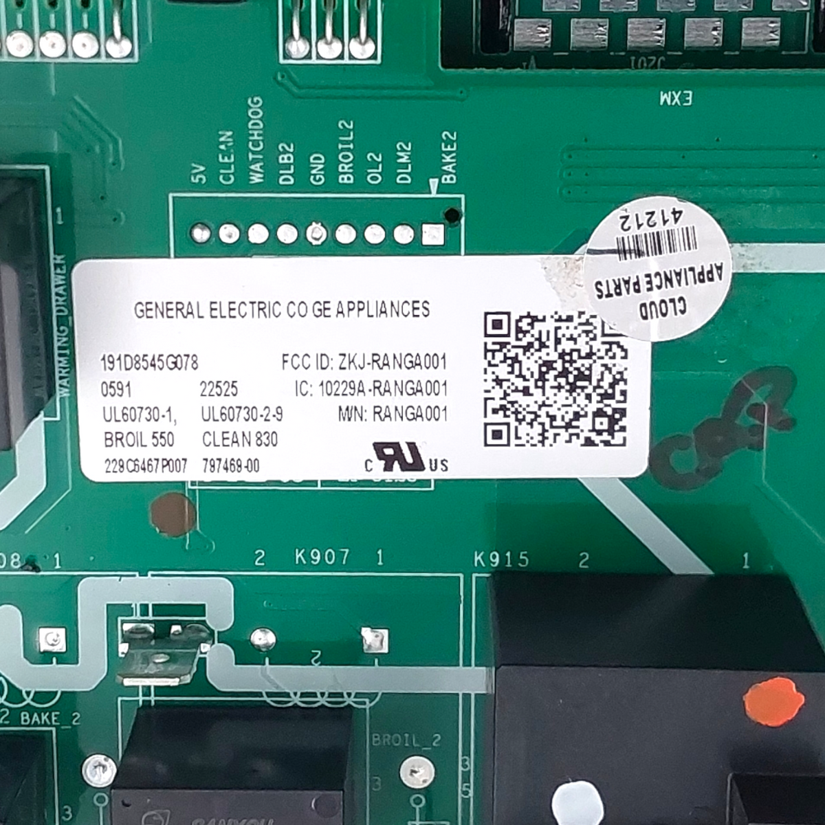 GE New Range Control Board 191D8545G078 **Same Day Shipping & 60 Days Warranty**