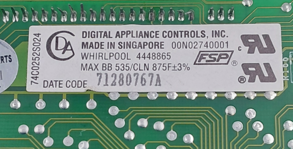 Genuine Whirlpool Range Control Board 4448865 Same Day Ship & 60 Days Warranty**