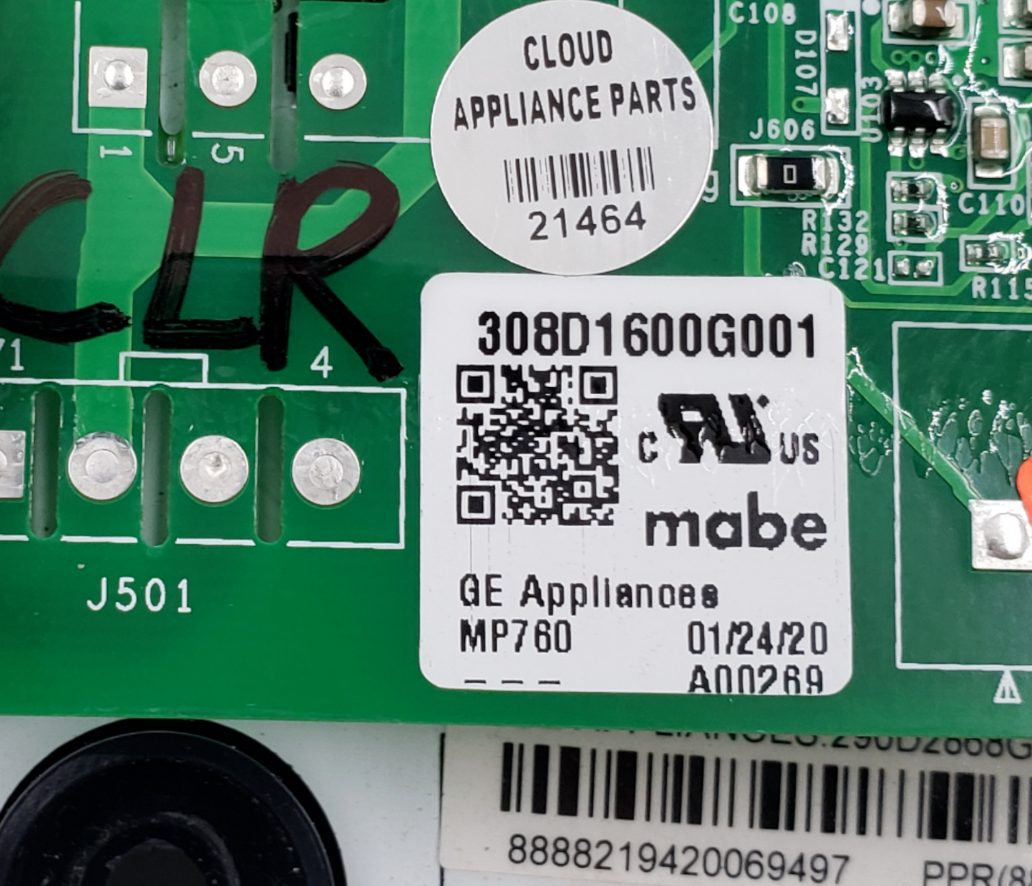 Genuine Ge Dryer Control Board 308D1600G001 Same Day Shipping & 60 Days Warranty