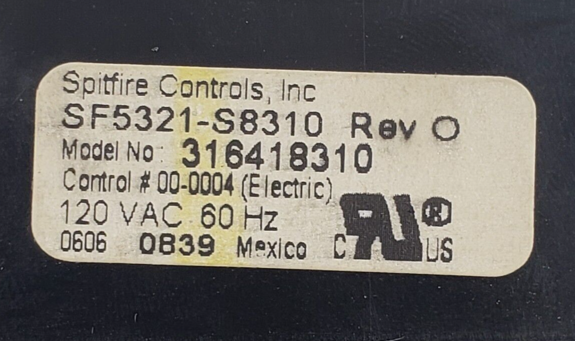 Genuine Frigidaire Range Control 316418310 Same Day Shipping & 60 Days Warranty.