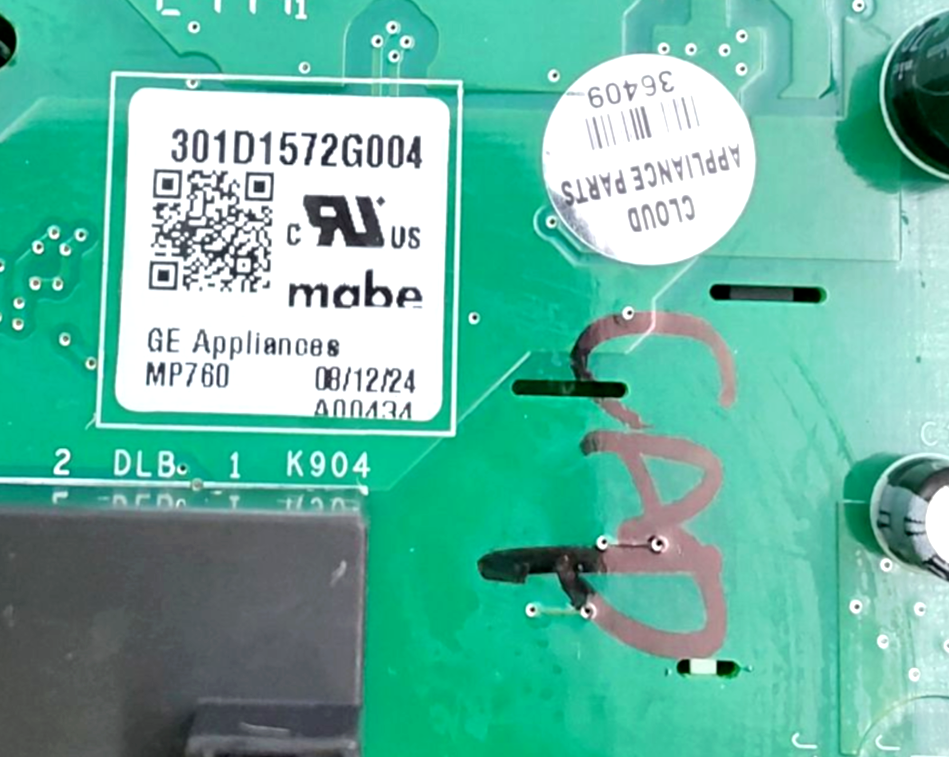 Genuine GE Range Control Board 301D1572G004 Same Day Shipping & 60 Days Warranty